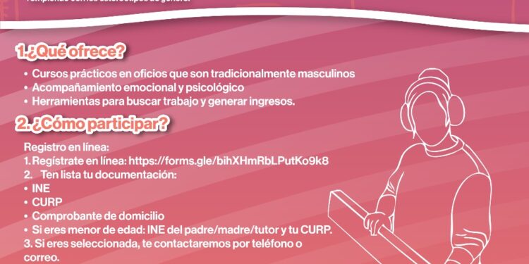 Lanza IMM de La Paz convocatoria para capacitación en oficios sin estereotipo