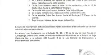 Permitida venta de bebidas alcohólicas en bares y restaurantes ubicados dentro de hoteles de Los Cabos
