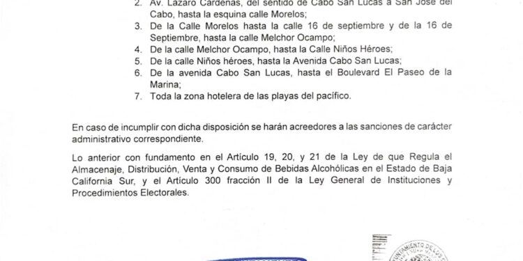 Permitida venta de bebidas alcohólicas en bares y restaurantes ubicados dentro de hoteles de Los Cabos