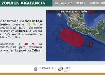 Monitorea Protección Civil Los Cabos zona de baja presión en el Pacífico