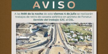 Este viernes, continúan trabajos de retiro de carpeta asfáltica en la glorieta de Fonatur; piden tomar precauciones