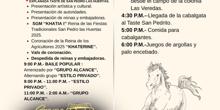 Se prepara San Pedro Las Huertas para celebrar sus Fiestas Tradicionales 2025