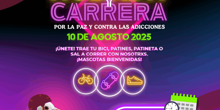 Invitan a juventudes a sumarse a la “Rodada y Carrera por la Paz y contra las Adicciones”