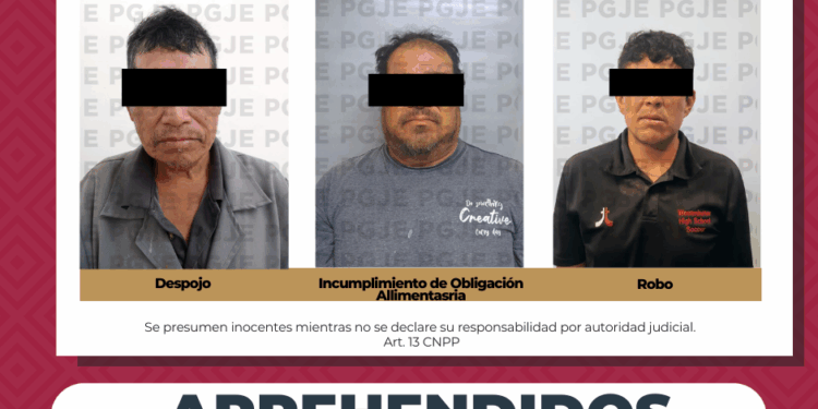 CUMPLIMENTA PGJE ÓRDENES DE APREHENSIÓN POR DELITOS INCUMPLIMIENTO DE LA OBLIGACIÓN ALIMENTARIA DESPOJO  Y ROBO CALIFICADO