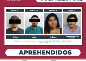APREHENDE PGJE A 4 PERSONAS IMPUTADAS POR DIVERSOS DELITOS