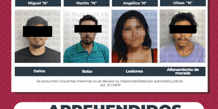 APREHENDE PGJE A 4 PERSONAS IMPUTADAS POR DIVERSOS DELITOS