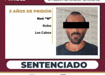 OBTIENE PGJE 5 AÑOS DE PRISIÓN PARA CULPABLE DE ROBO EN CABO SAN LUCAS 