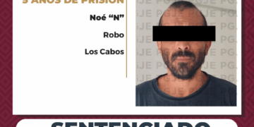 OBTIENE PGJE 5 AÑOS DE PRISIÓN PARA CULPABLE DE ROBO EN CABO SAN LUCAS 