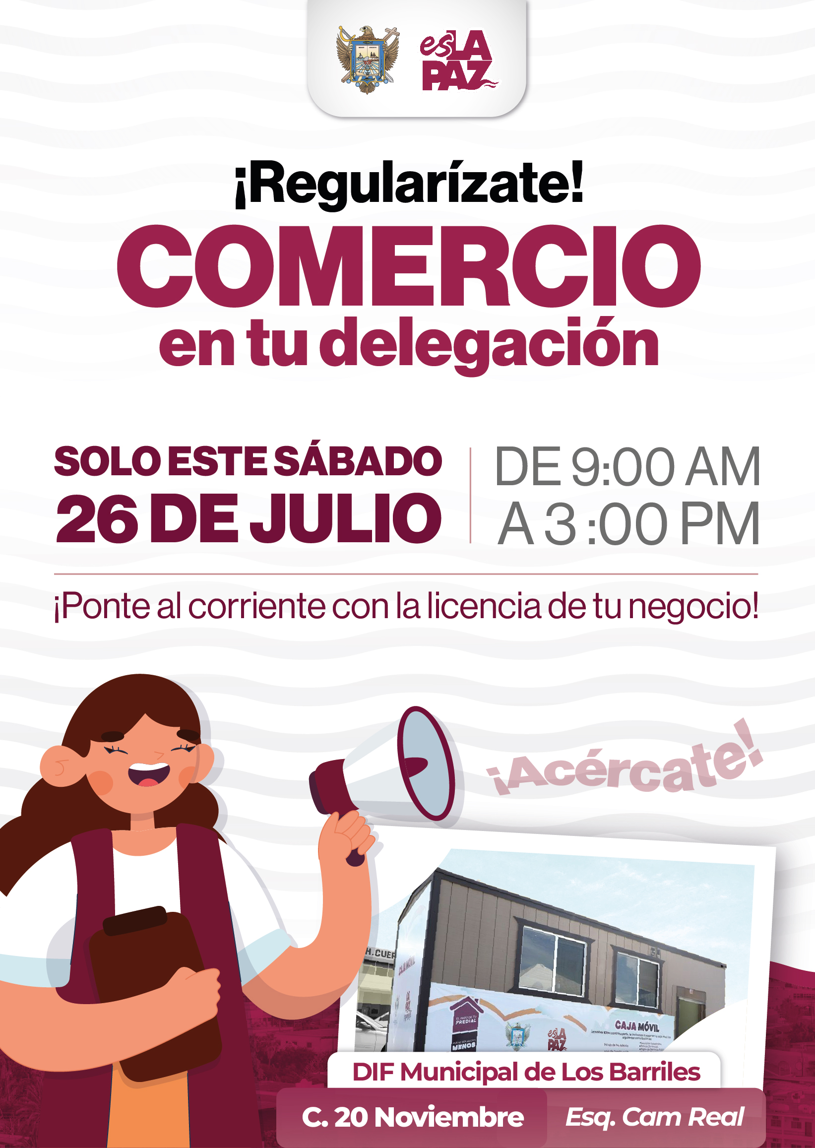 Invita Ayuntamiento de La Paz a la Jornada “Comercio en tu delegación” en Los Barriles