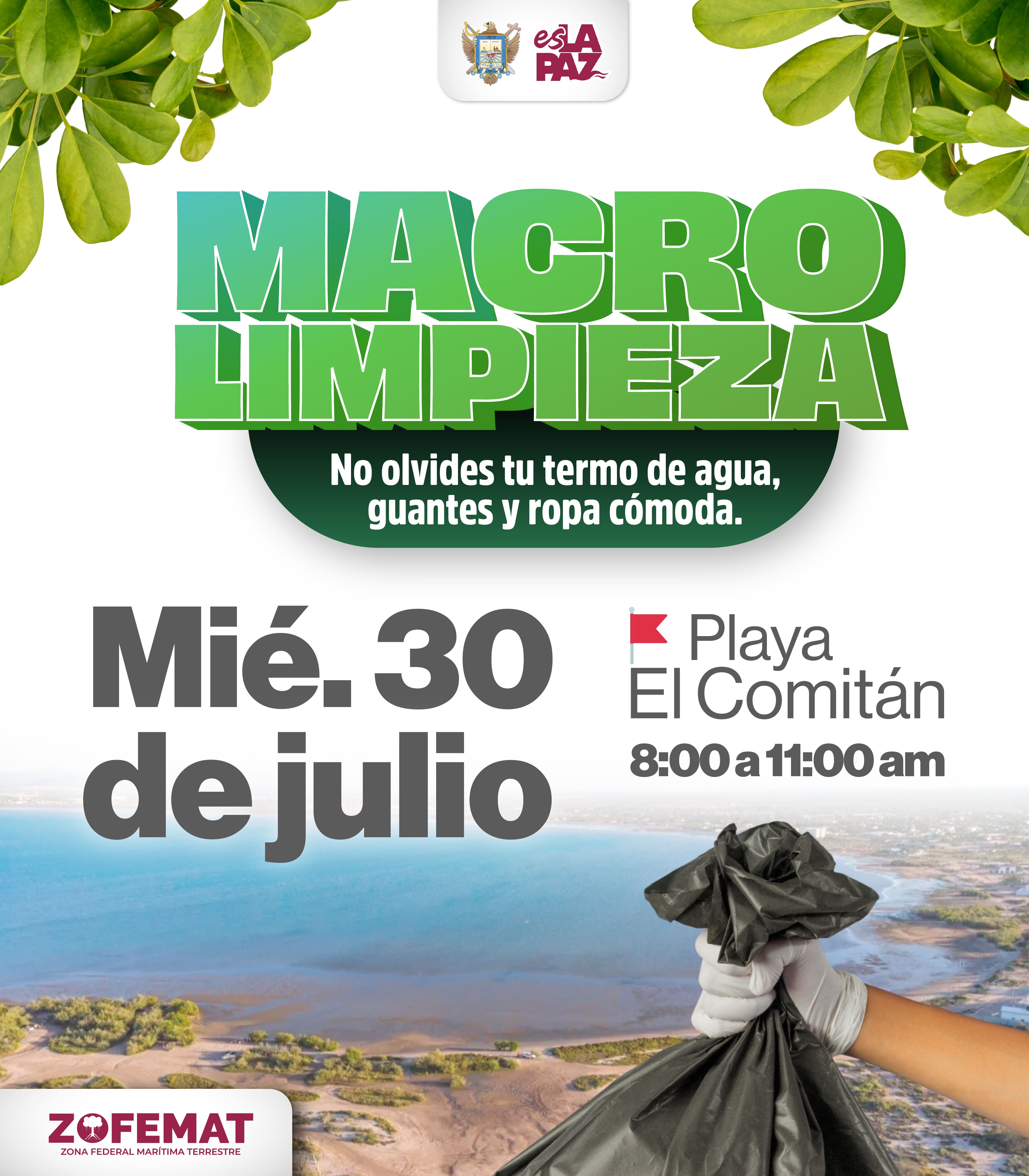 Gobierno Municipal invita a la macro limpieza de playa El Comitán