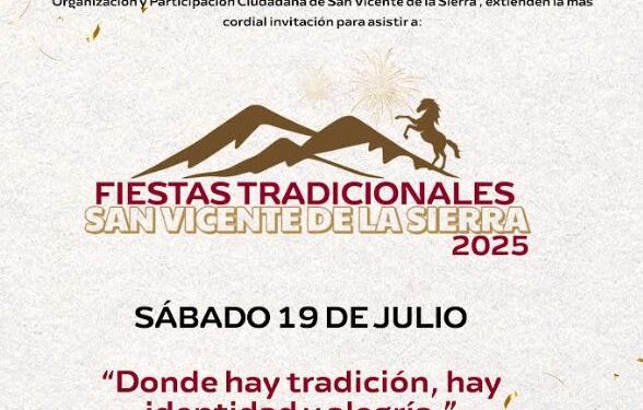 Anuncian programa de actividades para las Fiestas Tradicionales San Vicente de la Sierra 2025