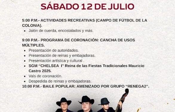 Afinan detalles para celebrar las Fiestas Tradicionales de la colonia Mauricio Castro