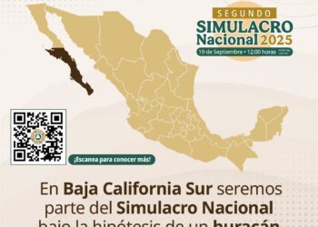 Invita gobierno de Baja California Sur a participar en el Segundo Simulacro Nacional de Protección Civil 