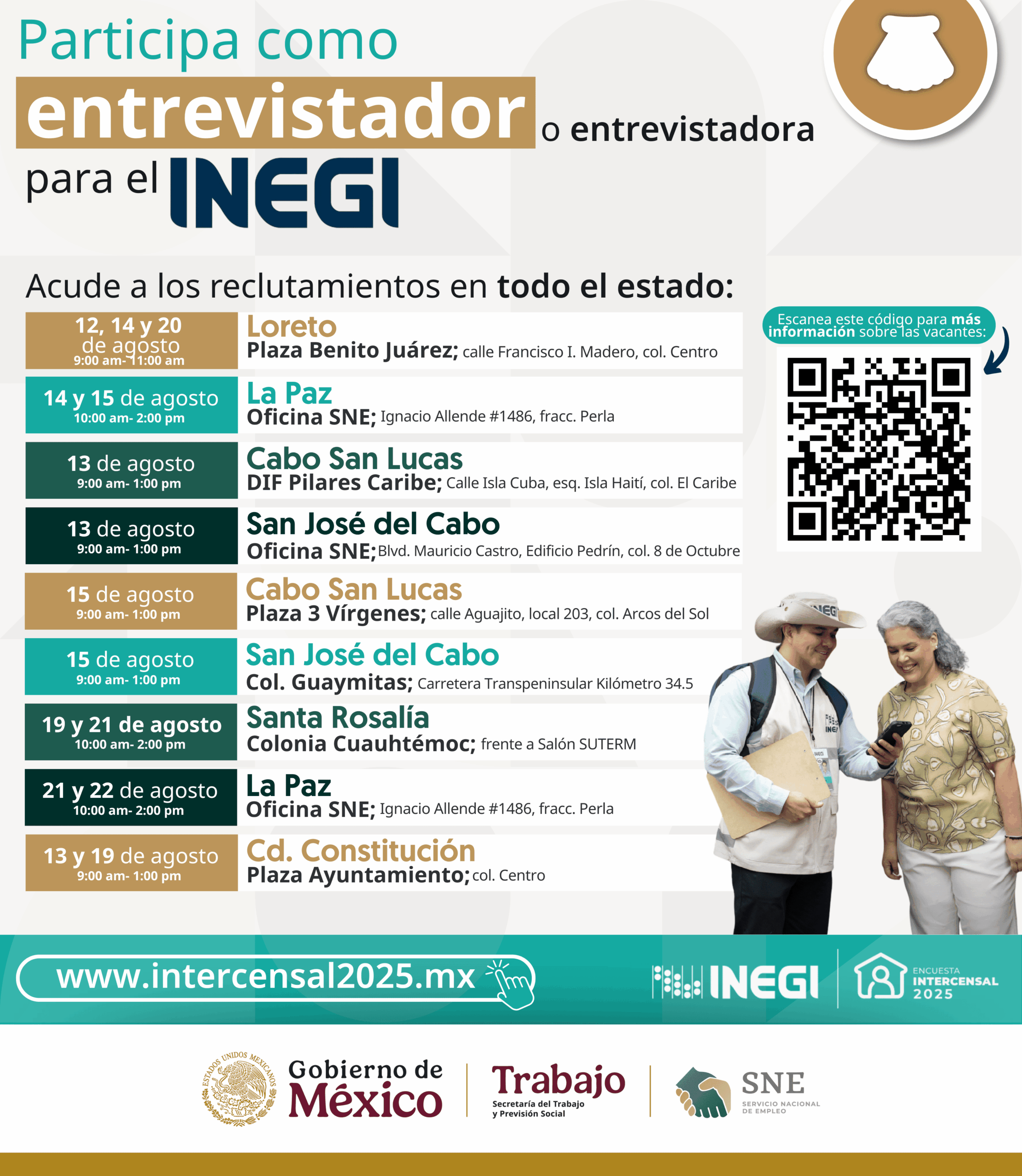 Oportunidad Laboral: STByDS invita a Integrarse a Proyectos del INEGI en Baja California Sur