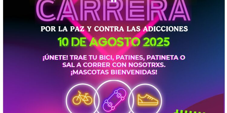 Invitan a participar en la Rodada y Carrera por la Paz y contra las Adicciones