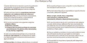 Abren convocatoria del Festival Sudcaliforniano de la Canción en su fase municipal La Paz