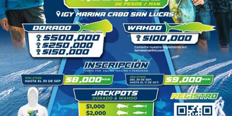 Programado para octubre el Torneo de Pesca Marlini 2025 en Los Cabos