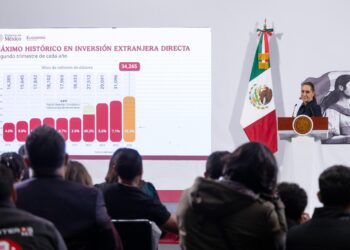 PRESIDENTA CLAUDIA SHEINBAUM DESTACA HISTÓRICA INVERSIÓN EXTRANJERA DIRECTA: “NI LOS ARANCELES PUDIERON CON LA ECONOMÍA MEXICANA”