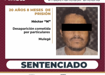 OBTIENE PGJE SENTENCIA DE 20 AÑOS 8 MESES DE PRISIÓN CONTRA HÉCTOR “N” CULPABLE DE DESAPARICIÓN DE PERSONA COMETIDA POR PARTICULARES 
