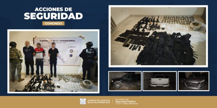 Logra Mesa de Seguridad captura de célula delictiva con arsenal y droga en Ciudad Constitución