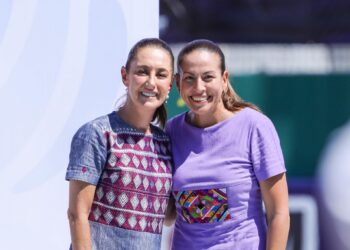 Milena Quiroga recibe respaldo de Claudia Sheinbaum en informe de resultados