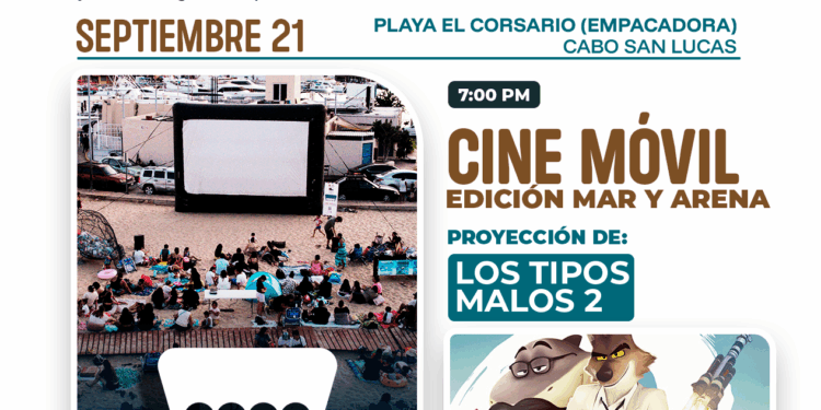 Invitan a disfrutar del domingo de cine móvil en la playa “El Corsario” en Cabo San Lucas