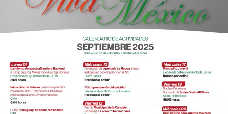 Conoce las actividades programadas en el mes de septiembre