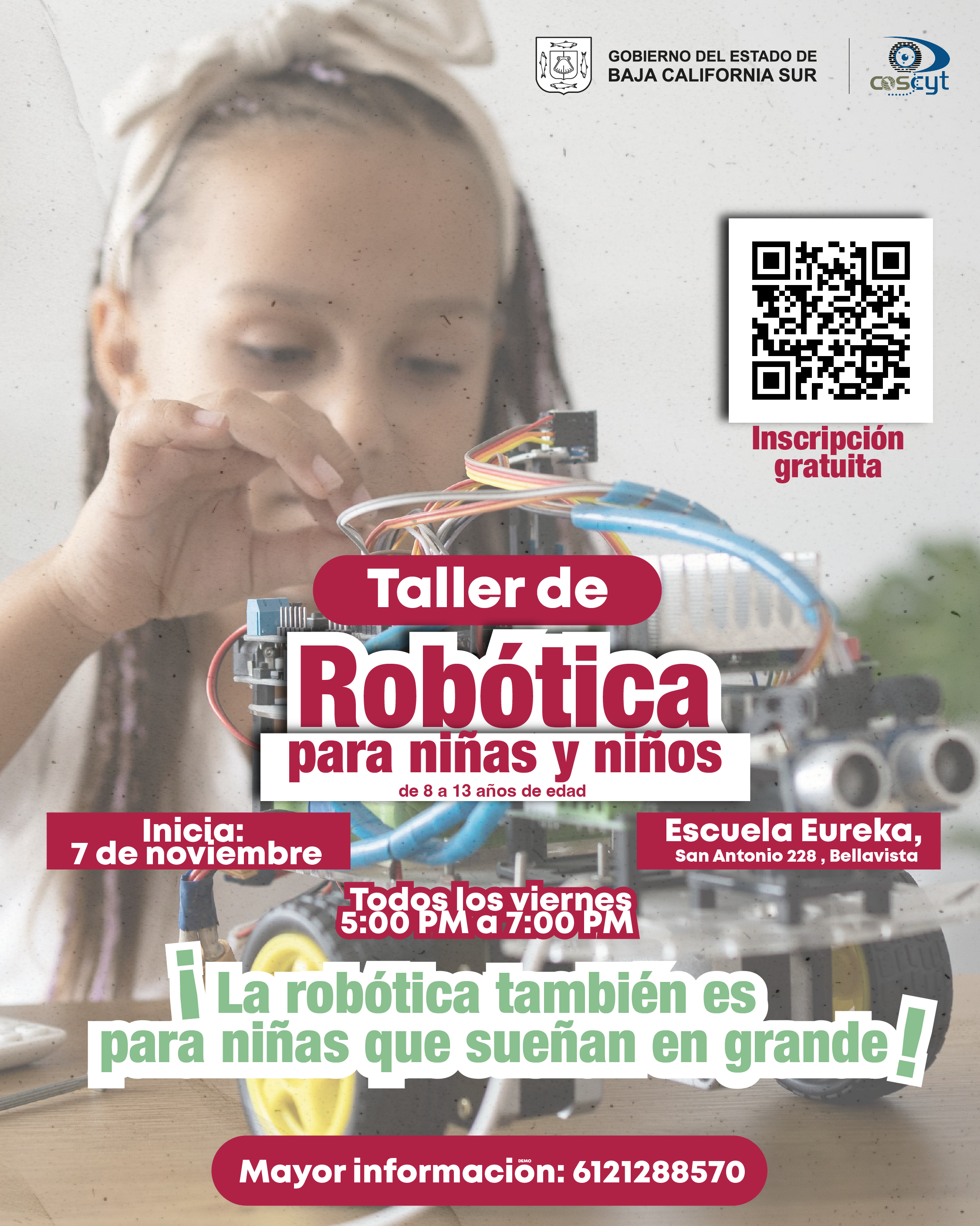 COSCYT invita a niñas y niños al taller de robótica en La Paz