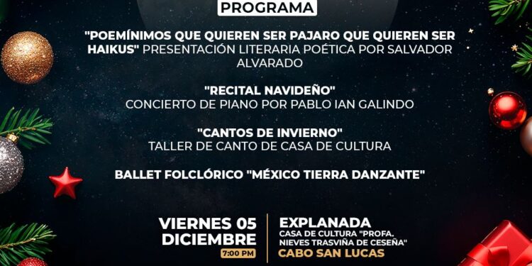 Instituto de la Cultura y las Artes en Los Cabos invita a la ciudadanía a participar en sus diversas actividades navideñas 
