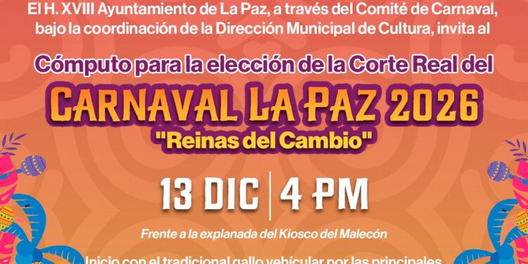 Invitan al cómputo de elección de candidatos a la Corte Real del Carnaval La Paz 2026