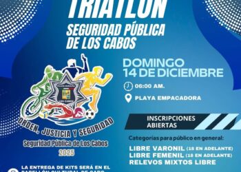 Invitan a participar en el Triatlón Seguridad Pública 2025 en Cabo San Lucas