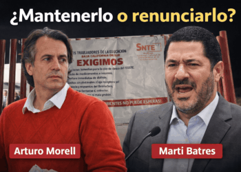 📌 Retiran mantas de protesta del SNTE en Clínica Hospital de Cabo San Lucas por instrucciones de Arturo Morell; crece exigencia de su renuncia
