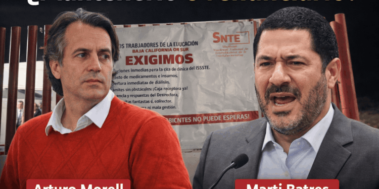 📌 Retiran mantas de protesta del SNTE en Clínica Hospital de Cabo San Lucas por instrucciones de Arturo Morell; crece exigencia de su renuncia