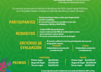 Invita DIF Municipal al Concurso de Disfraz Infantil del Carnaval La Paz 2026