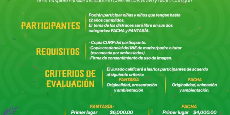 Invita DIF Municipal al Concurso de Disfraz Infantil del Carnaval La Paz 2026
