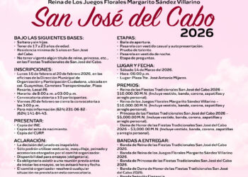 Lanzan convocatoria para elegir a la reina de las Fiestas Tradicionales San José del Cabo 2026