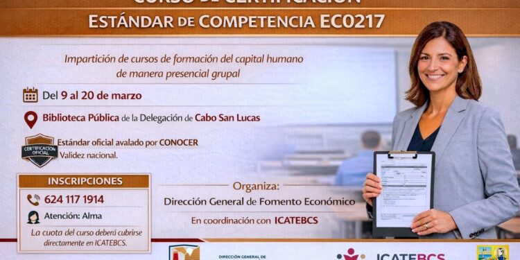 Invitan a instructores de Los Cabos a certificarse en el Estándar EC0217