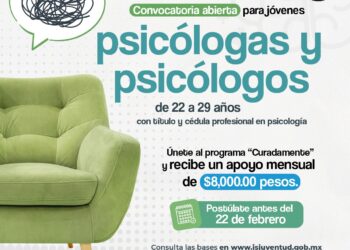 Convoca ISJuventud a jóvenes psicólogos para el programa Curadamente 2026