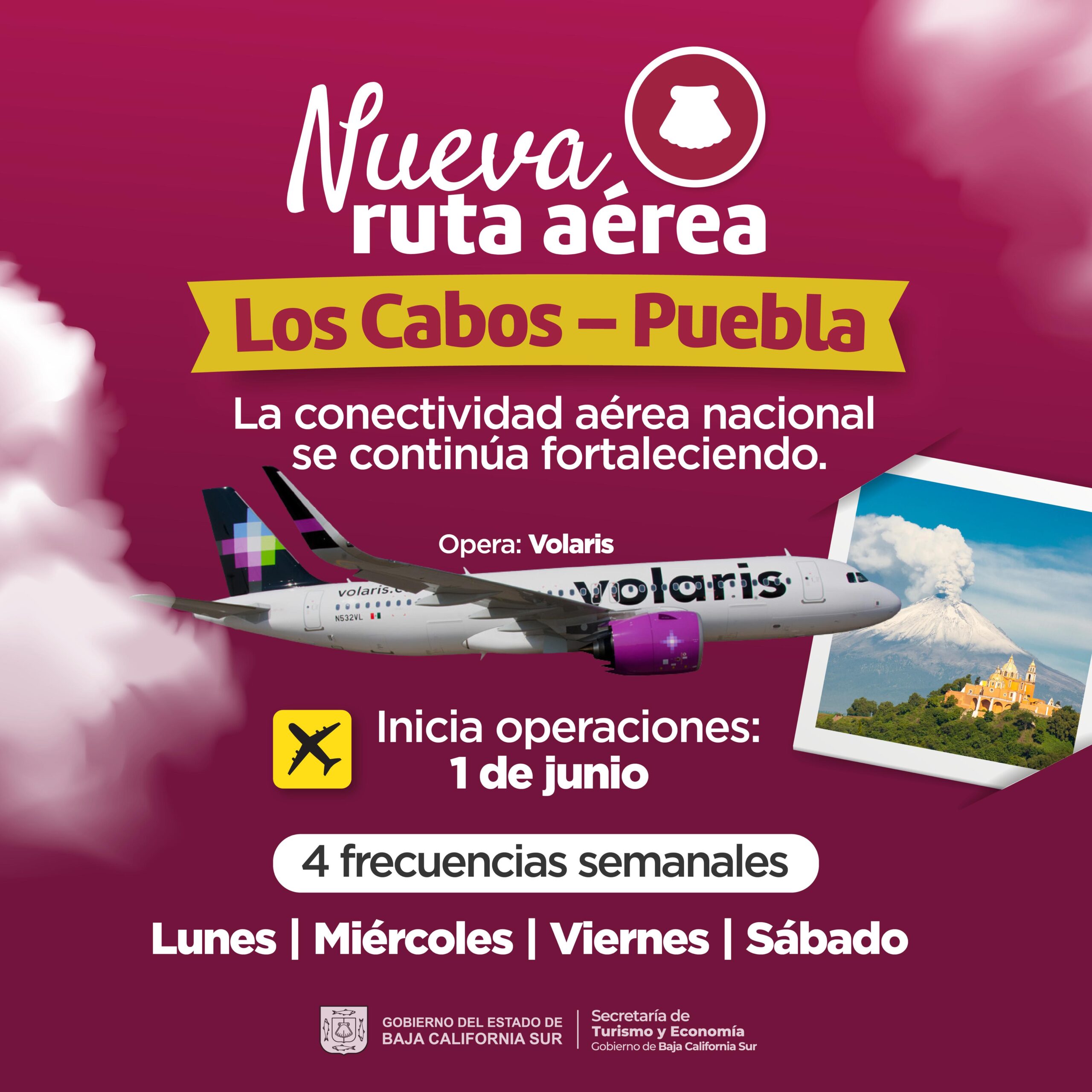 Los Cabos suma nueva conexión aérea nacional con Puebla: SETUE