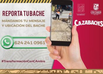 Realiza Obras Públicas trabajos de bacheo en la colonia Miramar de Cabo San Lucas