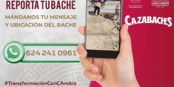 Realiza Obras Públicas trabajos de bacheo en la colonia Miramar de Cabo San Lucas