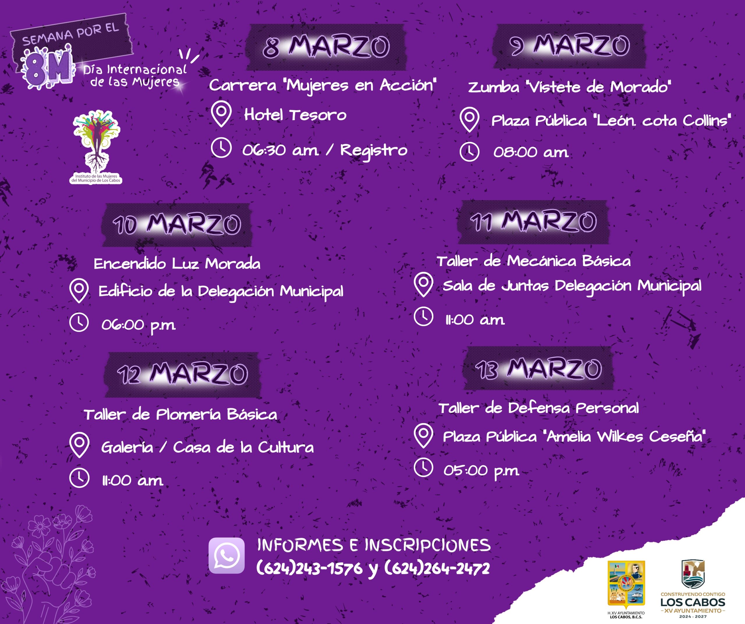 Anuncian agenda de actividades por el 8M en Cabo San Lucas