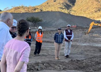 Supervisan Gobernador Víctor Manuel Castro Cosío y la Presidenta Claudia Sheinbaum avances de Presa El Novillo, obra histórica para garantizar el abasto de agua en La Paz
