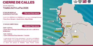 Cierre vial del malecón hasta playa Balandra por Triatlón “AsTri La Paz”