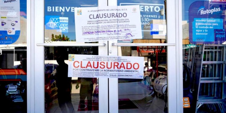 Clausuran establecimiento en Cabo San Lucas por incumplir normatividad ambiental
