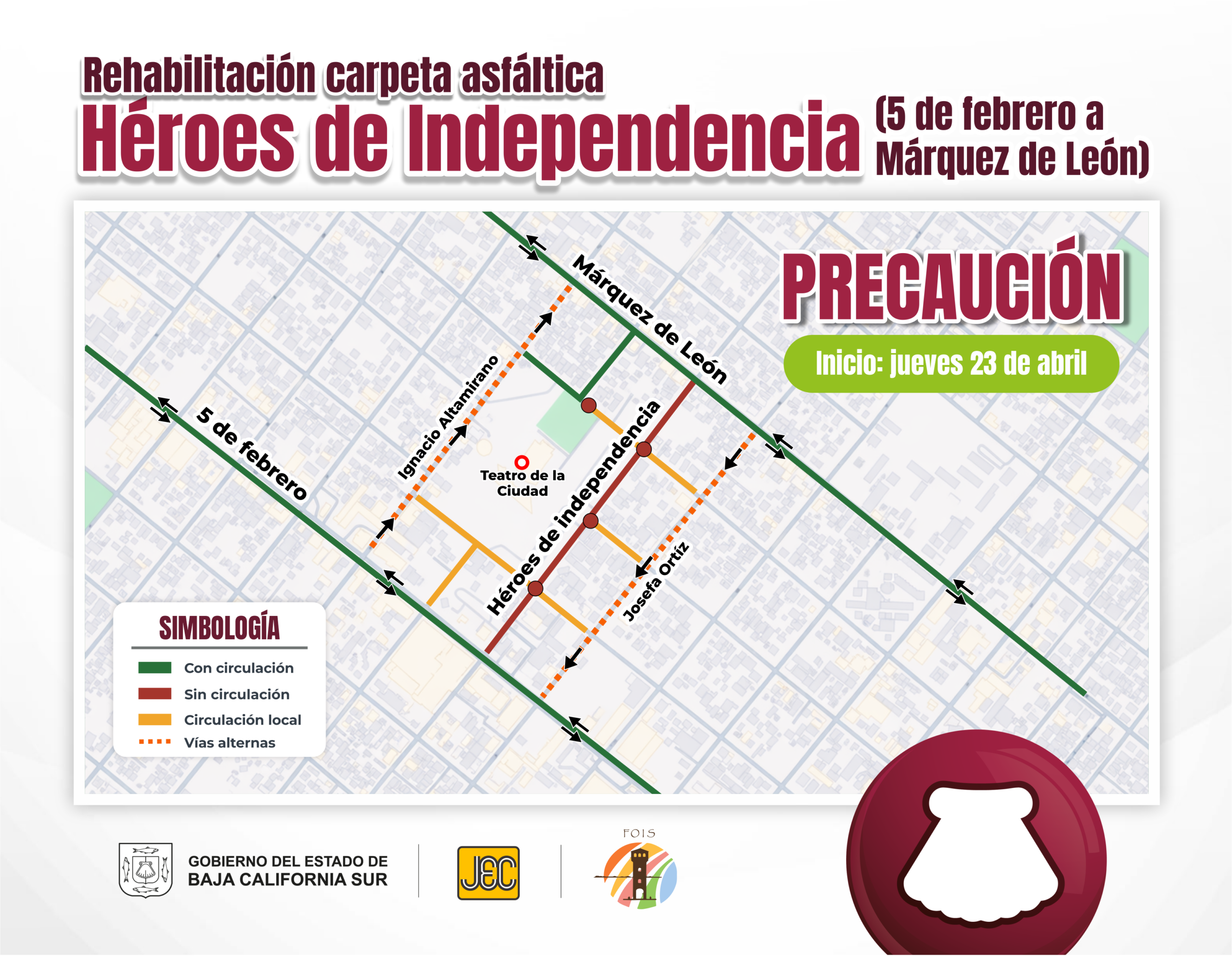 Iniciará JEC rehabilitación en la calle Héroes de Independencia con inversión de 2.18 mdp