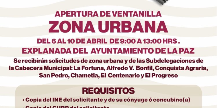 Abrirá Ayuntamiento de La Paz ventanilla para solicitud de tinacos y láminas