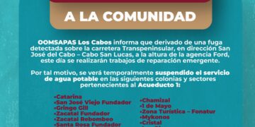 Repara OOMSAPAS Los Cabos fuga emergente en Acueducto 1; llaman a cuidar el agua durante trabajos