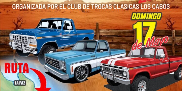 Respalda Ayuntamiento de Los Cabos exhibición y rodada de trocas clásicas en Cabo San Lucas