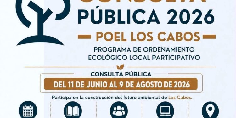 Invitan a participar en Consulta Pública del POEL Los Cabos 2026